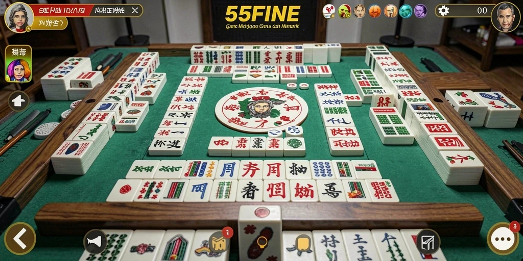 Tampilan gameplay Mahjong yang menarik dan interaktif.