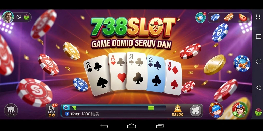 Screenshot gameplay 738SLOT menampilkan aksi seru permainan domino.