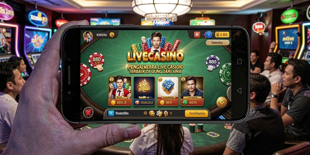 Screenshot dari gameplay Live Casino 88ID yang menampilkan dealer dan permainan.