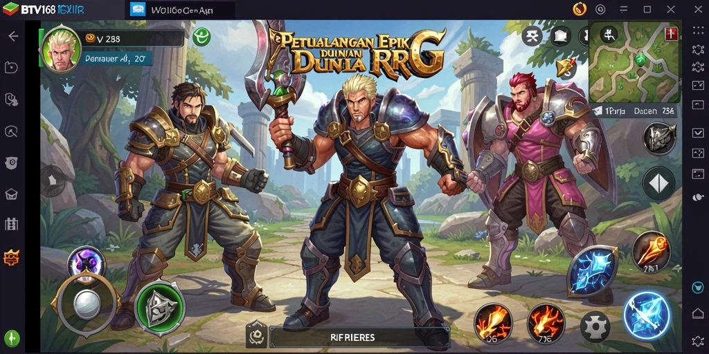 Tampilan gameplay BTV168 yang menakjubkan dalam petualangan RPG.