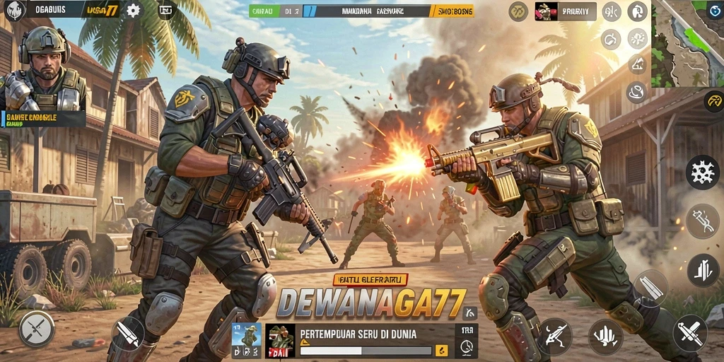 Tampilan gameplay menarik dari DEWANAGA77 yang penuh aksi Battle Royale.