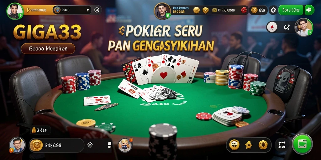 Tampilan menarik dari gameplay Poker di GIGA33.