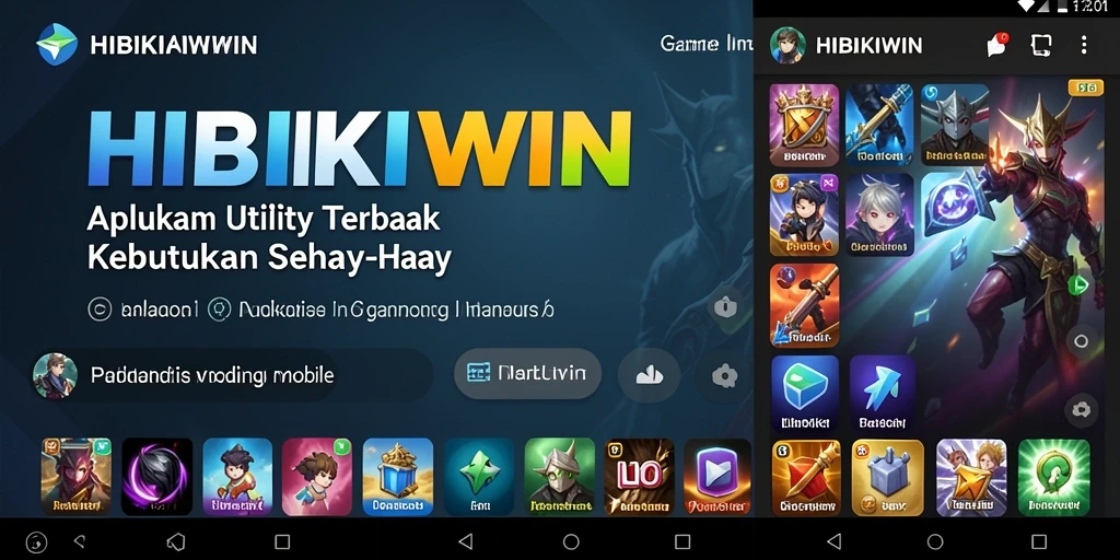 Screenshot HIBIKIWIN menampilkan antarmuka aplikasi Utility yang menarik.