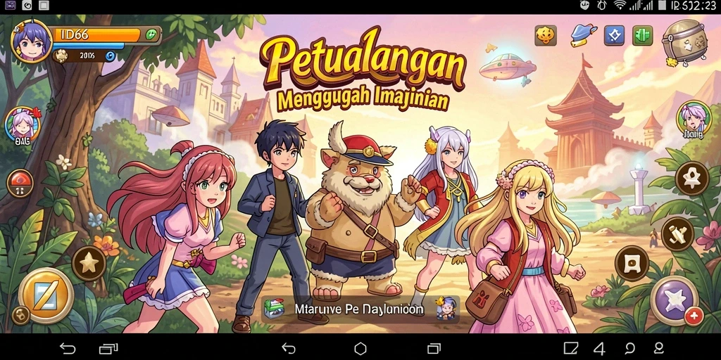 Gameplay ID66 yang menampilkan karakter-karekter anime yang menarik.