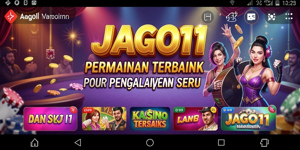 Tangkapan layar utama JAGO11 menampilkan gameplay Kasino yang seru dan interaktif.