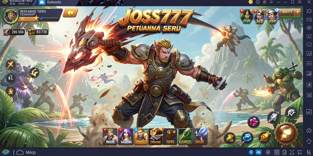 Tangkapan layar gameplay JOSS777 menunjukkan aksi pertarungan yang memukau.
