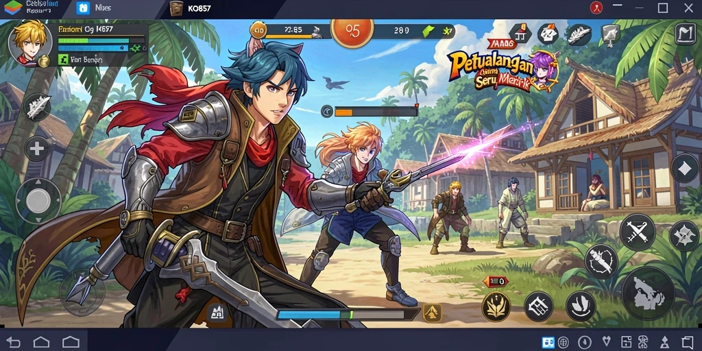 Screenshot gameplay yang menampilkan pertarungan karakter anime yang epik.