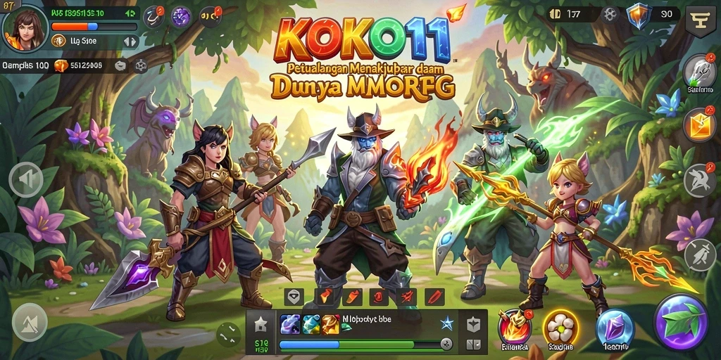 Screenshot utama KOKO11 dengan gameplay MMORPG yang mendebarkan.