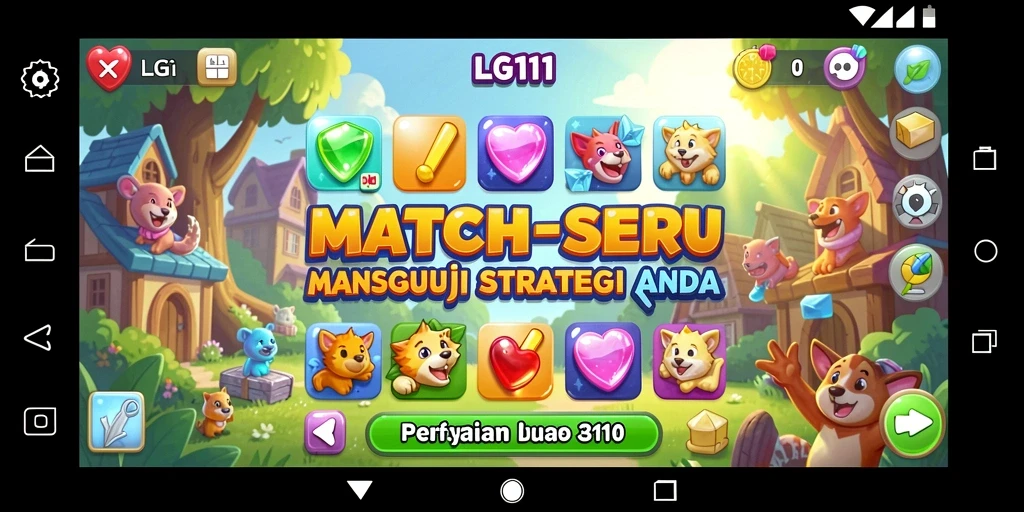 Screenshot gameplay LG111 menampilkan momen seru mencocokkan item.