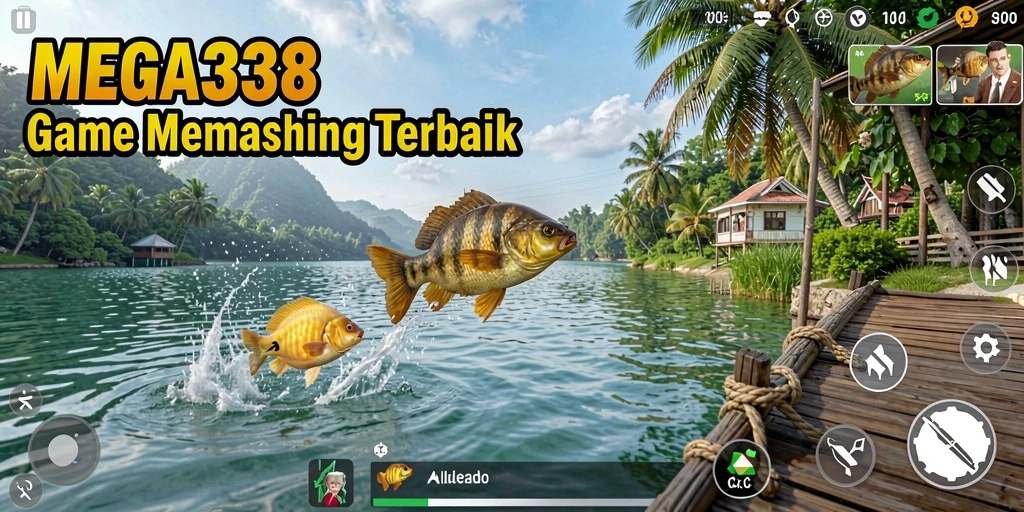 Screenshot MEGA338 menampilkan suasana memancing yang menarik dan seru.