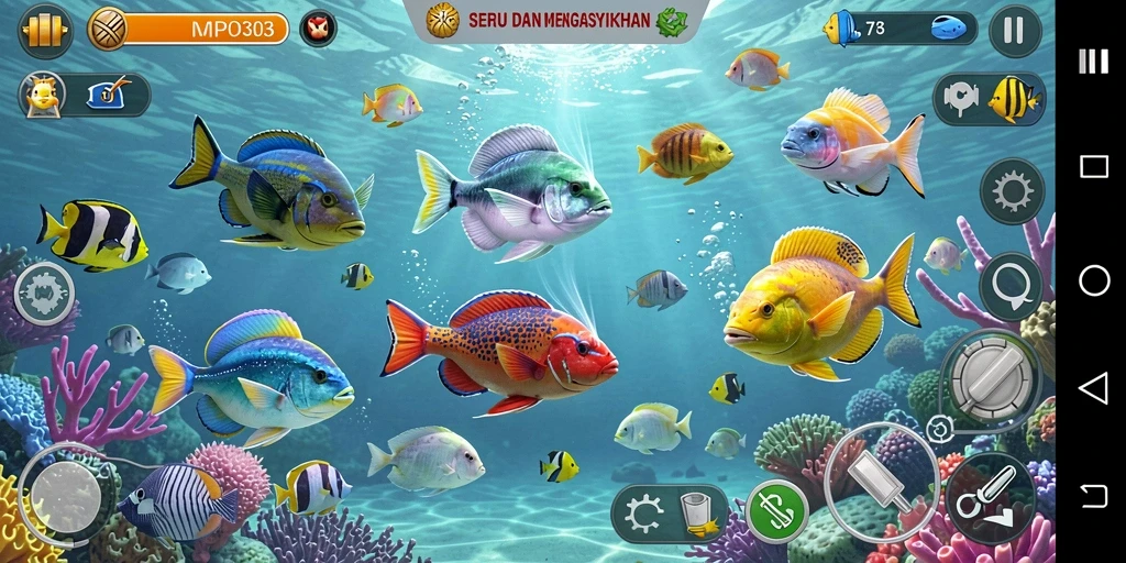 Gameplay seru MPO303 dengan berbagai ikan siap untuk ditembak.