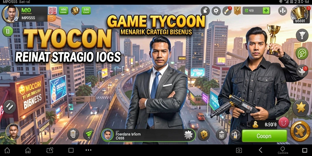 Screenshot gameplay Tycoon MPO555 yang menarik dan interaktif.