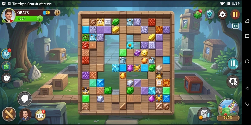 Screenshot utama ORA78 menampilkan gameplay seru dalam puzzle.