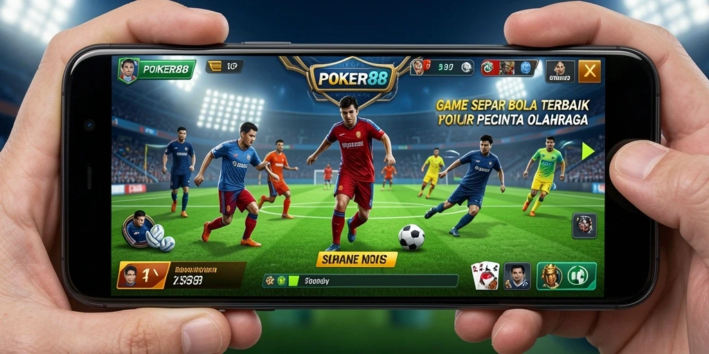 Tampilan gameplay sepak bola POKER88 yang seru dan mendebarkan.