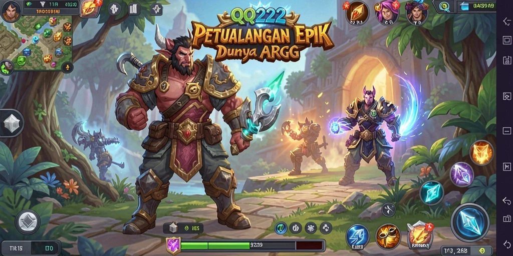 Tangkapan layar utama <strong>QQ222</strong> menampilkan aksi pertarungan yang mendebarkan dalam permainan ARPG.
