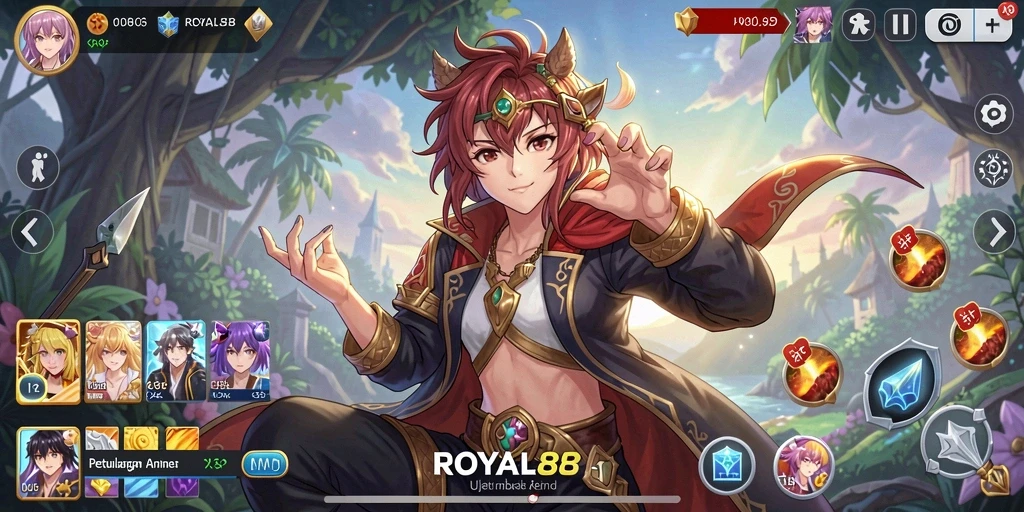 Tampilan gameplay menawan dalam dunia Anime.