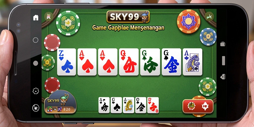 Tampilan screenshot gameplay Gaple dari SKY99 yang seru.