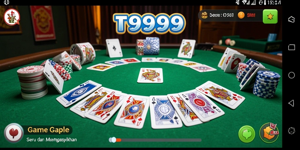 Tampilan seru gameplay Gaple di T9999.
